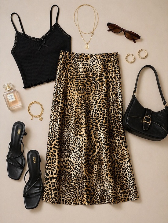 Maison D’Amelie Dresses & Skirts - Maison D’ Amelie Leopard Cheetah Animal Print Skirt Size 6